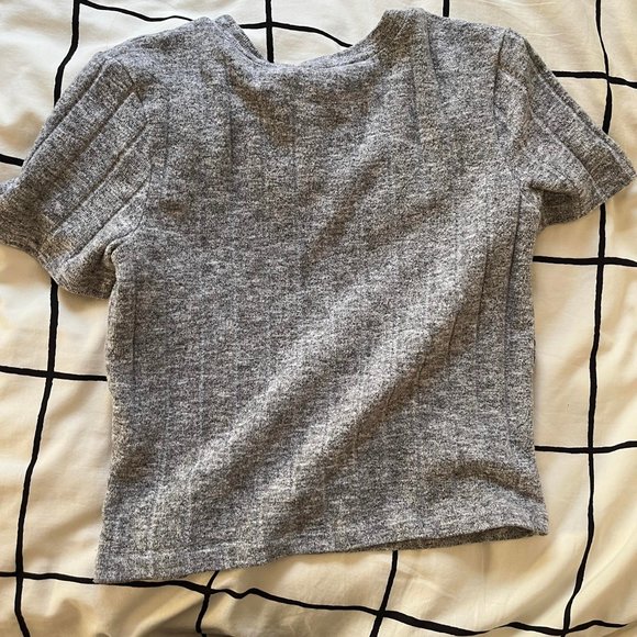 Grey ribbed zara t-shirt, short sleeved - Picture 2 of 5